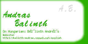 andras balinth business card